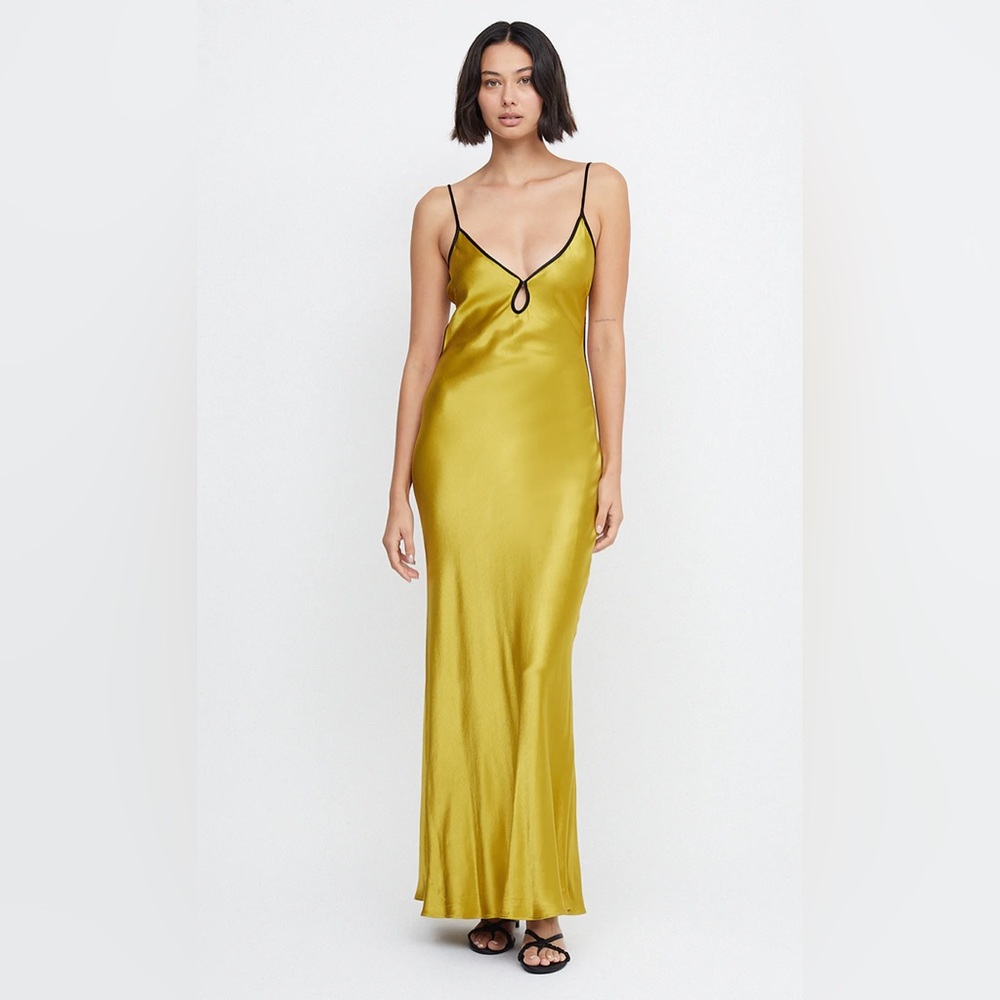 NWT Bec + Bridge Cedar City Maxi Dress in Olive Oil/Black
